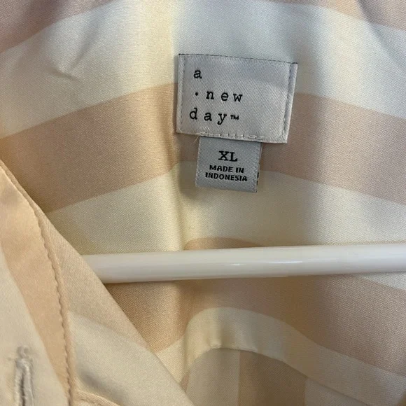 NWOT A NEW DAY satin striped top - Picture 4 of 5